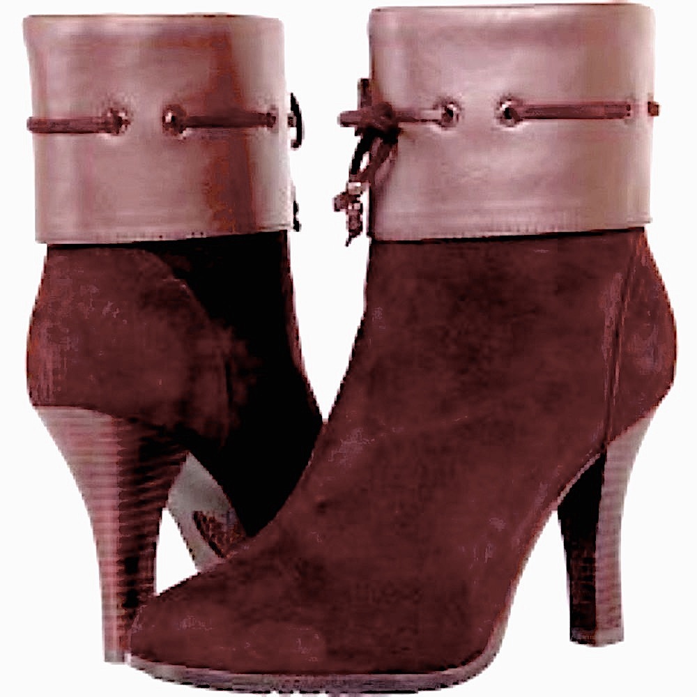Sofft 8” Ballena brown smooth leather cuffed stiletto short boots 4” heel size 7